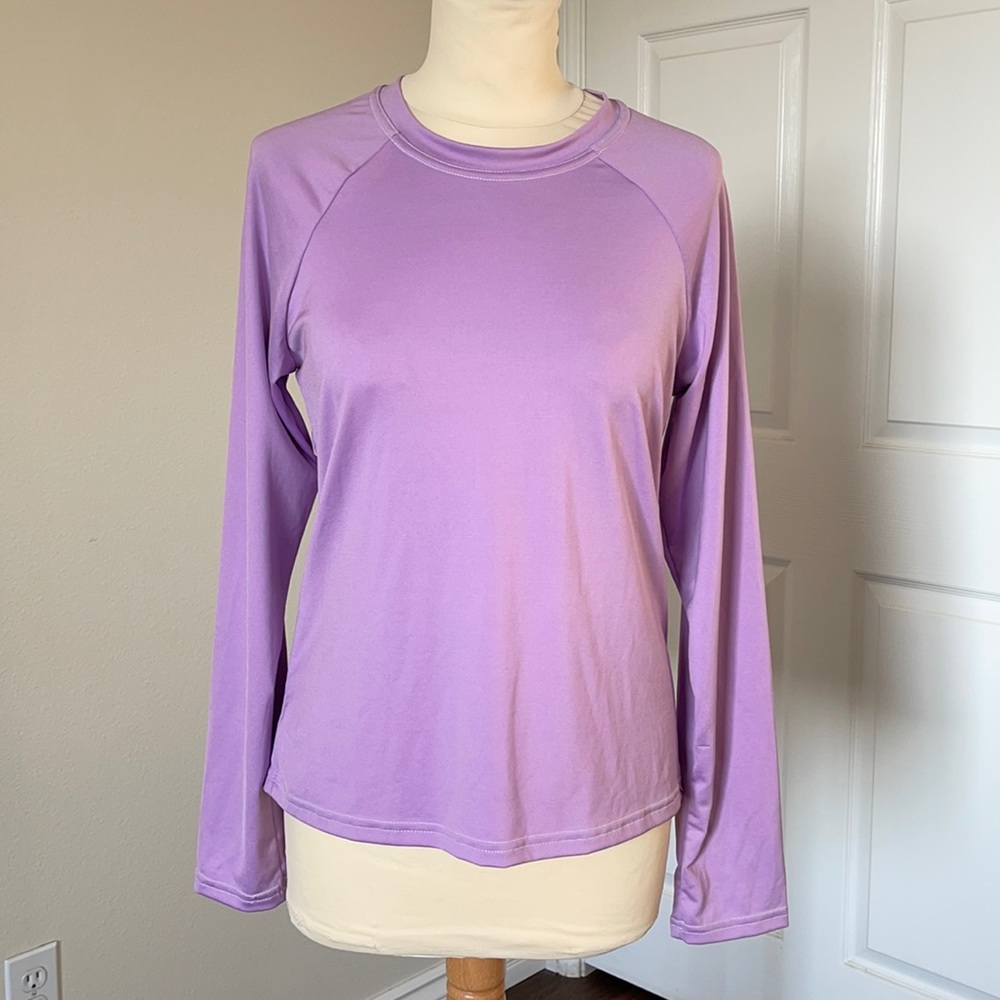 ActivSkinz Sun Protection Shirt Purple Long Sleeves Pullover L Stretch